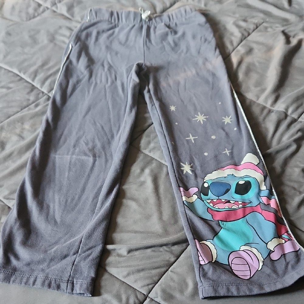 Disney Gray Pajama Bottoms with Blue Cartoon Character